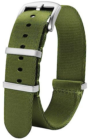 TStrap Nato Uhrenarmband 24mm Nylon - Grün Armband Uhren für Herren Damen Ersatz - Weich Schnellwechsel Uhrband Ersatzarmband Uhr - 18mm 20mm 22mm 24mm