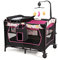 LIFEZEAL 4 in 1 Faltbares Babybett, 107 x 72 cm Beistellbett mit U-förmigem Windelhalter, Baby Reisebett Höhenverstell, Babycenter mit Spieluhr, Kinderreisebett mit Wickelauflage