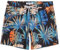 MaaMgic Stretch Badehose Herren Badeshorts Männer Schnelltrocknend Badehosen für Herren Boardshorts für Strand, Surf und Wassersport,Orange-Grüne Blätter,M