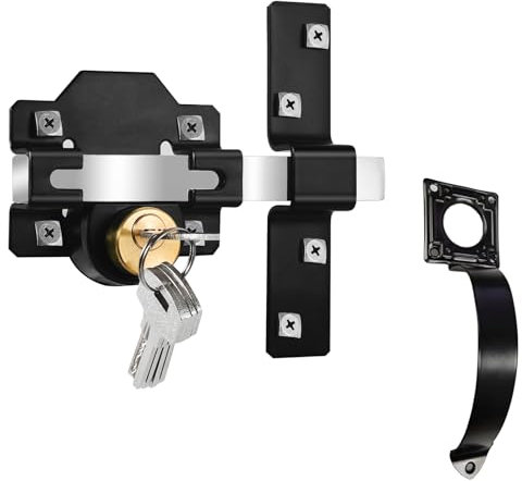 Long Throw Gate Lock with Handle, 50mm, Double Locking, 5 Keys