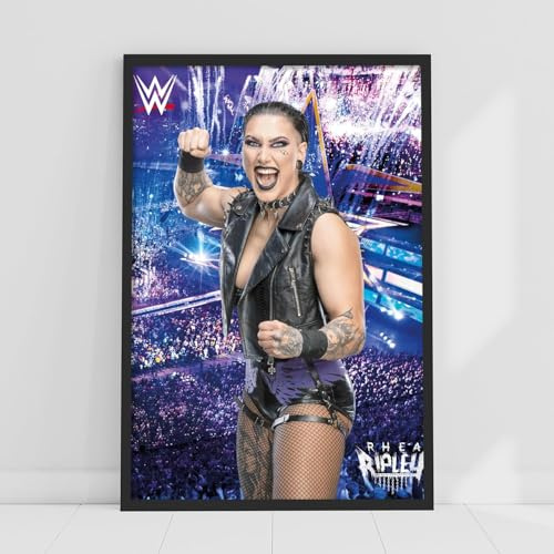 Themed WWE Print – Rhea Ripley Crowd Poster Wrestling Wandkunst (29,7 cm x 42 cm – A3)