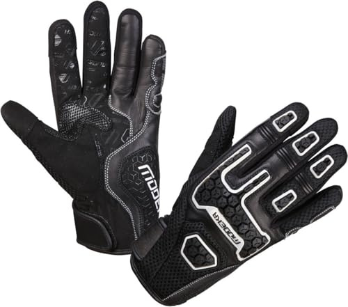 Modeka Dracon Motorrad Handschuhe, schwarz/weiß, 13