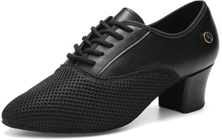 RUYBOZRY Tanzschuhe Damen Latein Salsa Bachata Tango Tanzsneaker Damen mit 5cm Absatz Schwarz EU 41