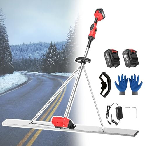 Règle vibrante rechargeable, chape en béton sans fil, lame de 150 cm, design triangulaire à structure fixe, pour sols en béton/coulées de dalles/passerelles/allées, 2BAT