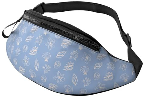 Umhängetasche für Damen und Herren, Muschel-Design, Strandtasche, Lauftasche, Reisetasche für Damen und Herren