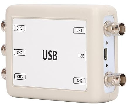 Virtuelles PC-Oszilloskop, 5-Kanal-USB-PC-Virtual-Oszilloskop, Hohe Abtastrate, Tragbar und Praktisch für Oszilloskope für Elektrische Geräte