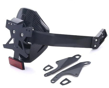 KSHSAA Motorrad-Hinterrad-Kotflügel Mit Kennzeichenhalter Mit Licht Für Hon&da CB650R CB 650 R CB 650R 2021 2022 2023 Motorrad(Schwarz 1)