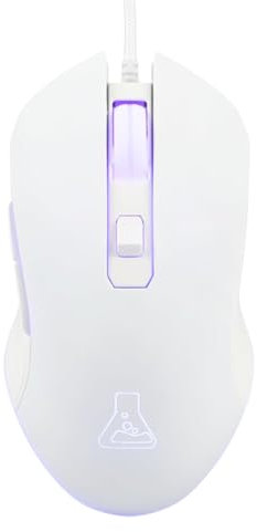 The G-Lab - Kult Helium USB Wired Gaming Mouse - Sensore ottico da 800 a 6400 DPI, retroilluminazione LED a 7 colori - Ideale per MOBA/FPS - Compatibile con PC/PS4/PS5/Xbox - Bianca