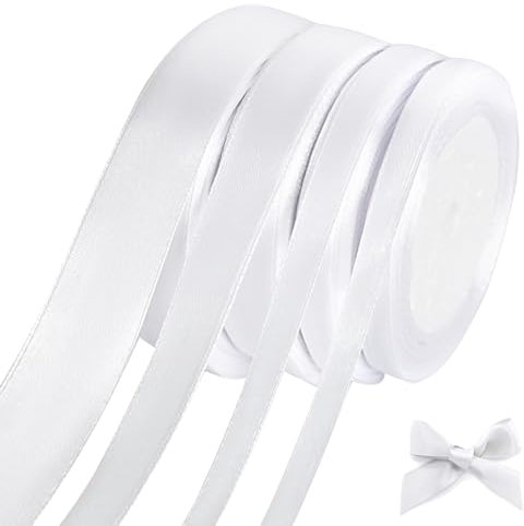 22m Cinta de Raso Personalizada 6/10/15/20mm de Satén Para Manualidades, Boda, Navidad, Cumpleaños, Fiesta y Envolver Regalos - 8 Volúmenes