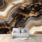 Fototapete Marmorkristallmuster Gold 200x140 cm 3D Vliestapete Wandbild, Mustertapete Moderne Wandtapete, Wohnzimmer Schlafzimmer Kinderzimmer Büro Flur Wanddeko