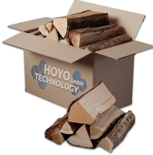 Premium Kaminholz 90 kg Eiche - 33 cm Scheite - Ideal für Kamin, Grill, Ofen & Feuerstelle - Trockenes Brennholz