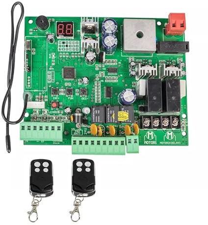 Ersatz-Logikplatine für Torantrieb Ausgang DC12V 24V Swing Gate Control Board Verbinden Backup-Batterie oder Solaranlage mit Fernbedienung Menge optional für Schiebetormotor und Zubehör(2 remotes 1 Ke