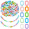 SOFPLATE 400Pcs 10 Colors Acrylic Chain Links Jewelry Linking Rings 19×14mm Opaque Colorful Rainbow Oval Open C Clip Hooks Quick Link Ring Connectors for Jewelry Necklace Chains Purse DIY Crafting