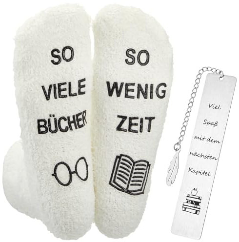 Geyoga Geschenke für Leseratten Lustige Bücher Socken mit Spruch Metall Lesezeichen für Bücherwürmer Lesen Zubehör Geschenke für Frauen Lehrerin Kollegin - Geburtstag Abschluss Abschied Ruhestand