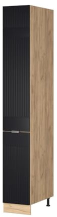 Vicco Apothekerschrank Fame-Line, Medizinschrank für die Küche, Schwarz gestreift, 30 cm