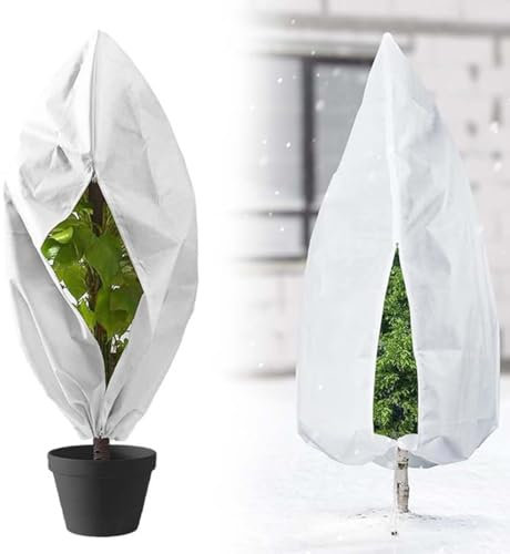 Lot de 1 Voile Hivernage Plante Exterieur, Housse d'hivernage pour Plantes en Pot, 100 x 120cm Contre Le Froid et Le Gel, bâche Protection Arbustes Couverture,bache de protection exterieur