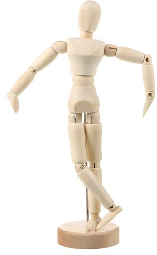 ZYWQ Gliederpuppe, Flexibler Mannequin, Künstler Schaufensterpuppe mit Ständer und flexiblen Gelenken zum Skizzieren und Malen von Dekorationen (30 cm)