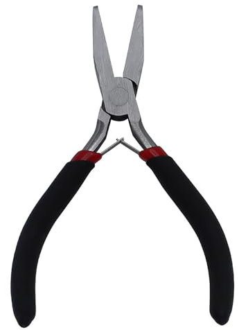 Pince à Bec Plat,Mini Pince à Bec Plat à Mâchoire Lisse pour Bijoux Pince à Plier Les Bracelets Pince Micro Fine avec Poignée Souple Outil de Perlage pour Loisirs Créatifs