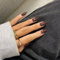 SXVME 48 Pcs Brown Press on Nails Almond Medium Acrylic False Nails Medium Stiletto Natural Fake Nail Set Elegant Solid Color Full Cover Glossy Gel Stick on Nails for Women Daily Wear