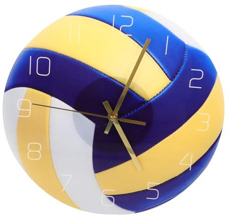 Ciieeo Leise Wanduhr Mit Volleyball Design Aus Acryl Geräuschloses Uhrwerk Große Arabische Zahlen Dekorative Hängeuhr Für Wohnzimmer Schlafzimmer Arbeitszimmer Einfache Montage