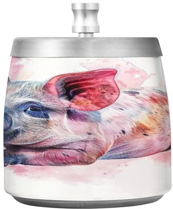 Lustiger Aquarell Schwein Aschenbecher Behälter, Löschaschenbecher mit Deckel, Aschenbecher Damen