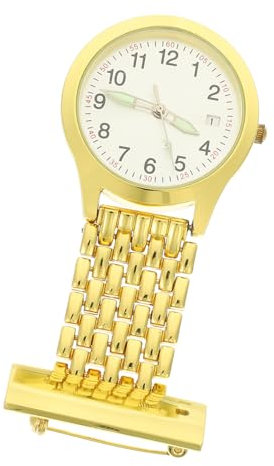 Homoyoyo 1 Stück Krankenschwester Uhr Medical Watch Watches Wrist Watch Silberne Damenuhr Krankenschwestern schauen zu Arzttaschenuhr Krankenschwester-Clip-Uhr -Eisen-Legierung Golden