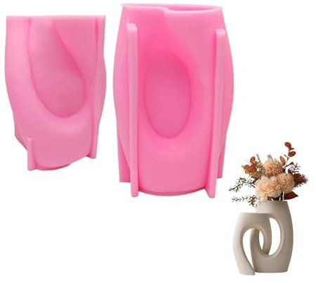 ZwaitL Moules en résine pour vase en forme spéciale - Moule en silicone pour pot de fleurs - Pour béton, ciment et gypse