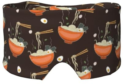 Ramen-Nudelsuppenmuster, Vollständige Augenabdeckungen, lichtblockierende Augenmaske, Schlafaugen- und Ohrenschützer