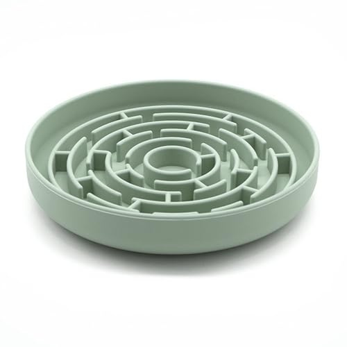 Zencantorous Comedero Perro Antivoracidad, Comedero Antivoracidad Perro | 19,5cm, Gato Alimentación Lenta con Base Antideslizante, Plato Interactivo, Adecuado para Mascotas Pequeñas y Medianas, Verde