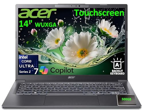 acer Aspire 14 Computer portatile, Intel Core Ultra 7 258V, 32GB LPDDR5X, 2TB SSD, 500GB HDD esterno, 14 WUXGA IPS Touchscreen, AI Copilot+ PC, WiFi 6E, tastiera retroilluminata, Windows 11 Home