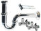 Sanitop-Wingenroth Installationsset für Waschbecken-Montage, mit Siphon Typ 1 ¼ '', 2 Eckventile Typ ½ '', mit Befestigungssatz, Waschtischbefestigung, verchromt, 223003
