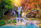 decomonkey Fototapete Wasserfall 350x256 cm XXL Design Tapete Fototapeten Vlies Tapeten Vliestapete Wandtapete moderne Wand Schlafzimmer Wohnzimmer Natur Regenbogen