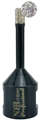 NBB Broca de diamante soldada al vacío con M14, para taladrar en seco y en húmedo profesionalmente en porcelana dura, cerámica, baldosas, granito, mármol, rápida, para Amoladora Angular (Dia.6mm)