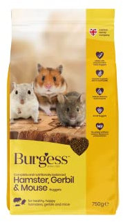 Excel Burgess Hamster Gerbil & Mouse 750G X 3