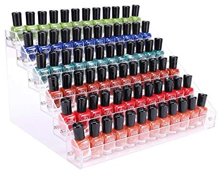 BTremary 6-tier Nagellack Aufbewahrung Organizer Display,Nagellackständer,Nagellack Regal,Acryl-Nagellack-Halter,Hält bis zu 96 Flaschen,parfüm aufbewahrung,Hautpflege-Organizer