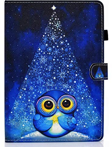 Bspring Hülle Kompatibel mit Neu iPad 10.2 2020/2019 (10.2 Zoll) PU Leder Schutzhülle iPad 8. & 7. Generation Flip Cover Case Brieftasche Tablethülle mit Standfunktion,Eule/1