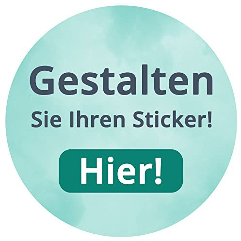 SalierShop Individuelle Aufkleber selbst gestalten | Sticker mit Bild und Text personalisieren Größe: 5x5cm 100 Stück festhaftende Merchandise Aufkleber, Universalaufkleber, Digitaldruckaufkleber