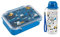 I-Drink – Bundle Lunch box + Borraccia Tritan 400ml, per Bambini, Porta Merenda, Picnic, Scuola, Senza BPA, con Disegni di Infanzia (Truck)