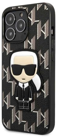 Karl Lagerfeld KLHCP13LPMNIKBK Hülle für iPhone 13 Pro / 13 6,1 hardcase Schwarz Monogram Ikonik Patch
