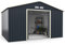 COSTWAY Abri de Jardin Métal 2 Portes Coulissantes Verrouillables, 4 Trous d’Aération, Toit Penché, Cabane Jardin Exterieur Gris pour Vélo, Poubelle, 340 x 255 x 210 cm (Gris)