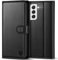 Kuafcase for Samsung S22 Case, 4 Card Slots Magnetic Closure Kickstand Shockproof Protective Phone Case for Samsung Galaxy S22 - Black
