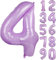 Folienballons * Macaron-Farben * als Zahlen Deko für Geburtstag und Party | XXL-Größe: 100cm | Zahl Luftballons Ballons Folienballon Ballondeko Kindergeburtstag, Edition: Lavendel-Flieder Zahl 4