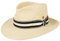 Mayser Panama Bogarthut Sommerhut Sonnenhut Panamastrohhut Strandhut Mafiahut Panamahut Damen/Herren - Made in The EU mit Ripsband, Ripsband Frühling-Sommer - 58 cm Natur-schwarz