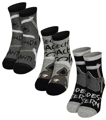 Tot aber lustig Socken für Herren und Damen - Unisex Michael Holtschulte Sneaker Strümpfe (3er Pack) (DE/NL/SE/PL, Numerisch, 38, 43, Regular, Regular, Grau)