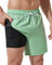 Arcweg Badehose für Herren mit Kompression Boxershorts Liner 2 in 1 Badeshorts Männer Jungen Elastisch Schwimmhose Beachshorts Boardshorts Strand Shorts Mint Green L（EU