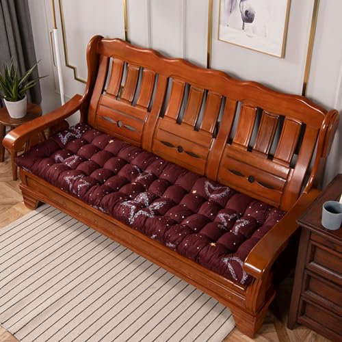 Kissen, Gartenbank-Kissen, bequemes Sitzpolster, rutschfeste Terrassen-Rattan-Stuhl-Sofa-Schaukel-Hängematten-Kissen – hellbrauner Stern und Mond – 50 x 150 cm