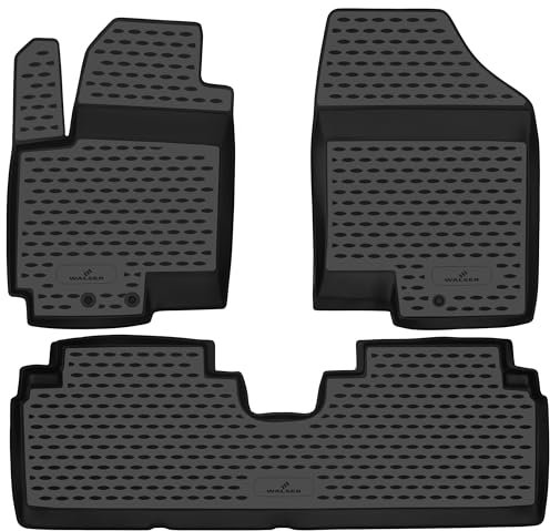 Walser XTR Gummi Fussmatten Auto für Kia Venga (YN) 02/2010-03/2019, 100% passgenaue Auto Fußmatten, robuste Universal Fußmatte Auto, Gummimatten Auto, Auto Fussmatten Gummi