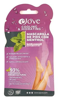 Ejove Mascarilla para los Pies con Extracto de Menthol | Hidrata, Suaviza y Acondiciona la Piel | Recomendado para Pies Secos y Asperos