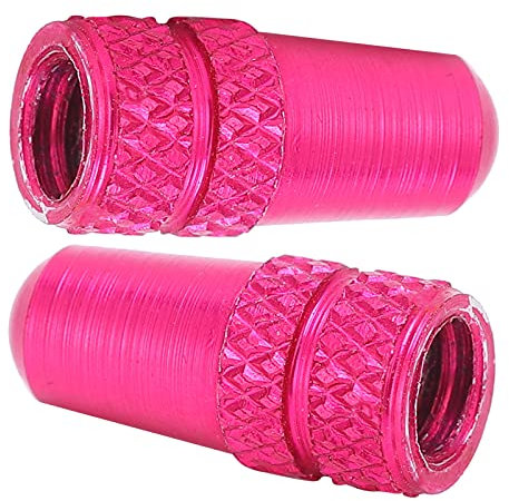 KIMISS 2 Bouchons de Valve Presta Robustes – Cache-poussière de Valve de Pneu de Vélo en Alliage d'aluminium Léger et Couvercles de Tige de Valve de Vélo pour Vélos et VTT (Rose Rouge)