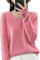 LTHTX Cashmere Sweaters for Women, Merino Wool V-Neck Sweater Warm Long Sleeve Pullover Soft Knitted Jumpers Fall Winter Tops (Pink,Small)